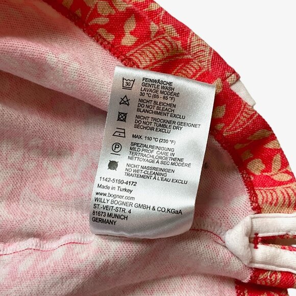 Bogner Size M Paisley Polo Shirt Pink Short Sleeve Collared Golf Leisure - Picture 12 of 12